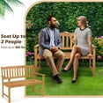 thumbnail image 6 of Costway Patio Acacia Wood Bench 2-Person Slatted Seat Backrest 800 Lbs Outdoor Natural, 6 of 8