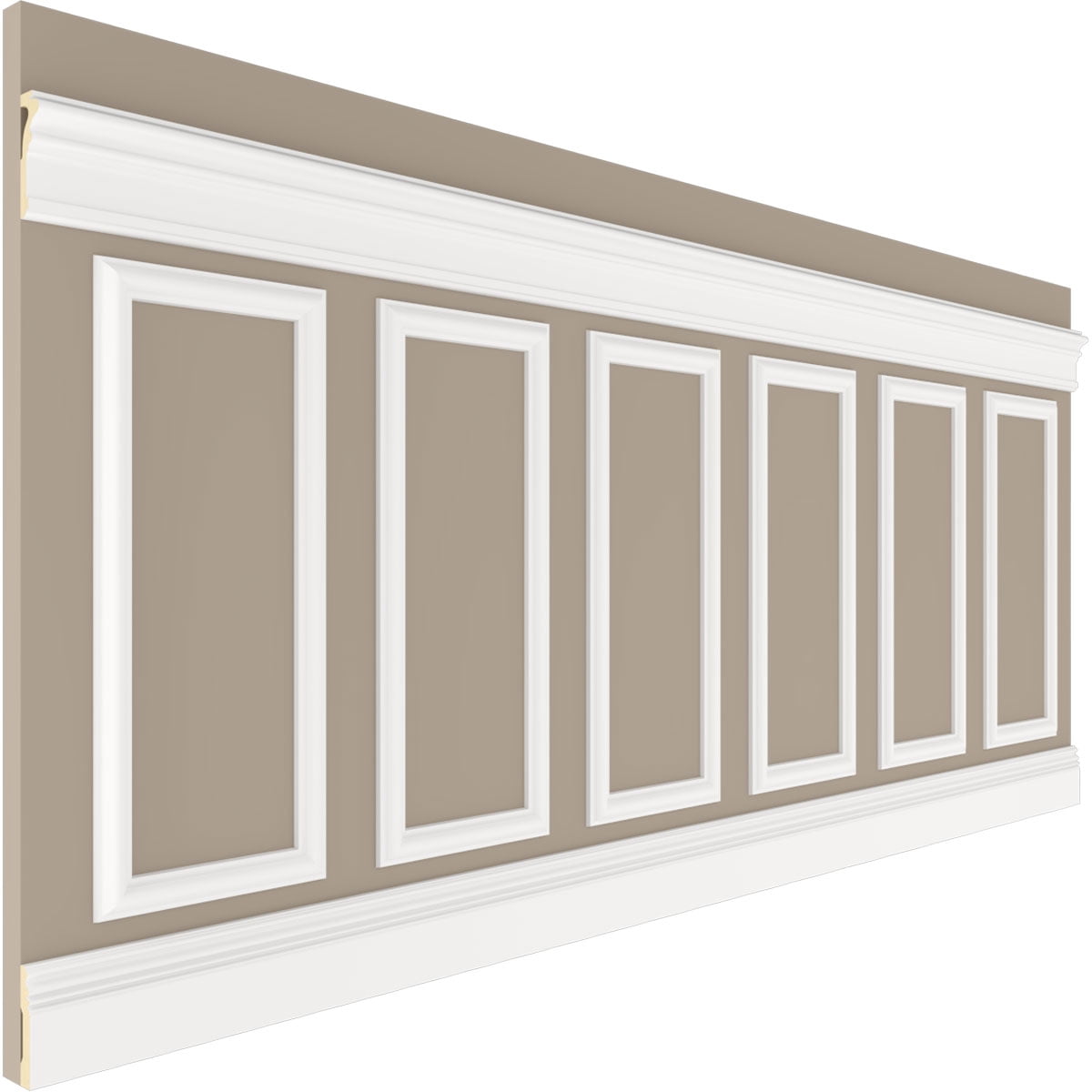 Ekena millwork 94 1/2"L (Adjustable 40"H to 44"H) Ashford Square Panel Traditional Wainscot Paneling Kit