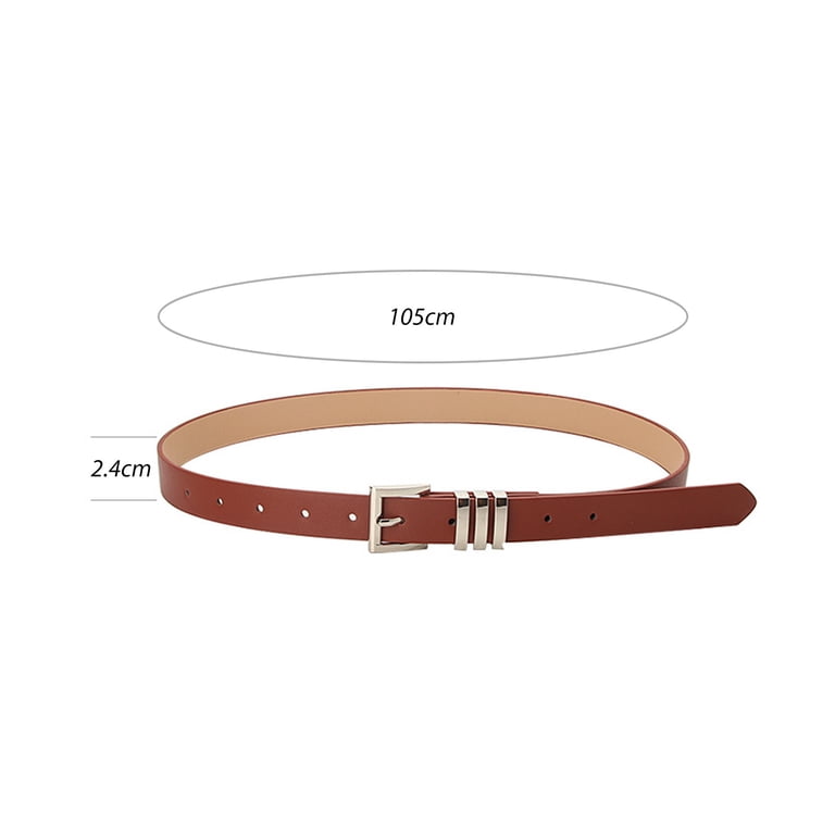 Women Square Buckle Belt Solid Color Faux Leather Waistband  display picture 2