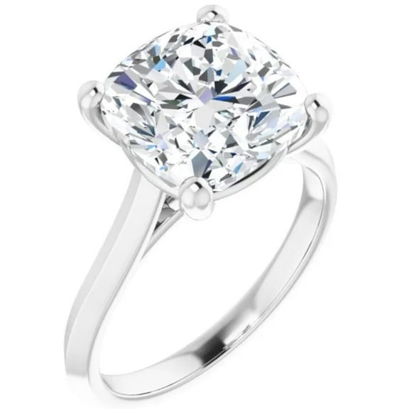 Solitaire Lab Grown Diamond Engagement Ring Cushion Cut 3 Ct.