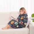 thumbnail image 4 of Navy Blue Baseball Football Pattern Blanket Hoodies for Kids 6-13YR Oversize Wearable Blanket Hoodies for Boys Girls Teens, 4 of 7