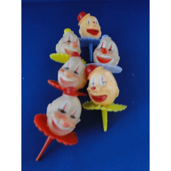 New Vintage Wilton Derby Clown Picks For Cupcakes, Bentos, Crafts & More