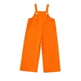 thumbnail image 3 of Eltusu Girls Cotton Overalls, Fashion Stretchy Sleeveless Wide Leg Kids Jumpsuit Romper Orange Size 5-6 T, 3 of 6