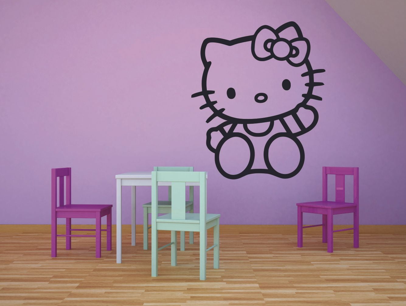 HELLO KITTY Wall Sticker personalized name vinyl Decals Nursery Mural Disney Wall Art