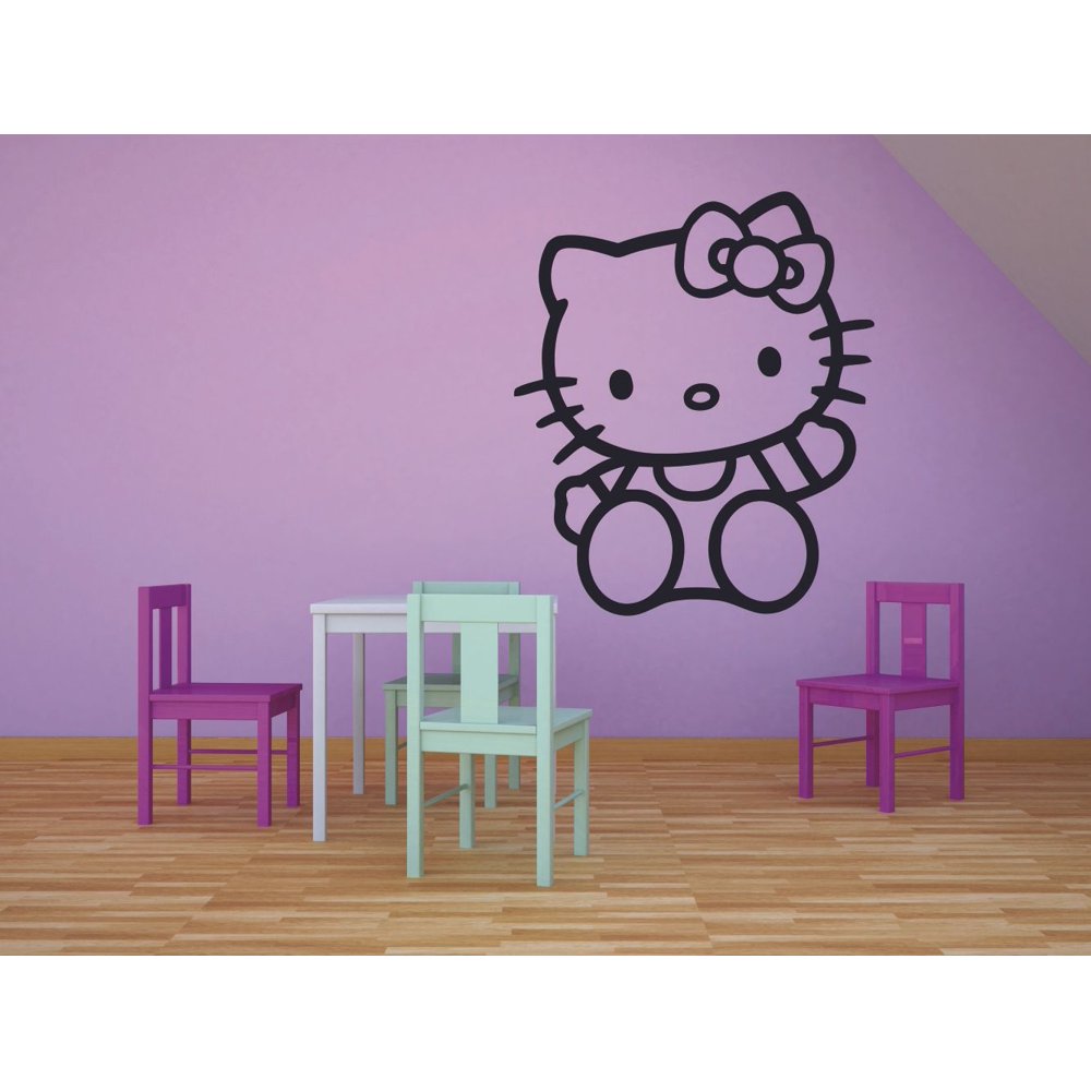 Hello Kitty Sanrio Cat Ribbon Cute Character Cartoon Wall Sticker Art