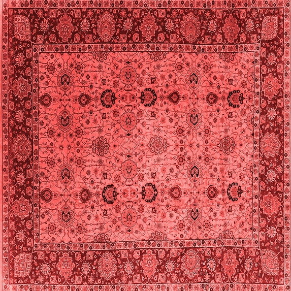 Ahgly Company Indoor Square Oriental Red Traditional Area Rugs, 8' Square