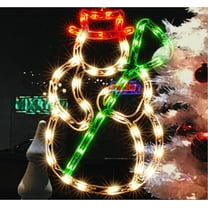 Christmas Window Silhouette Lights | Lighted Double-Sided Snowman Decoration with 50 Incandescent Mini Lights | Ideal for Holiday Indoor/Outdoor Wall, Door & Glass Decor