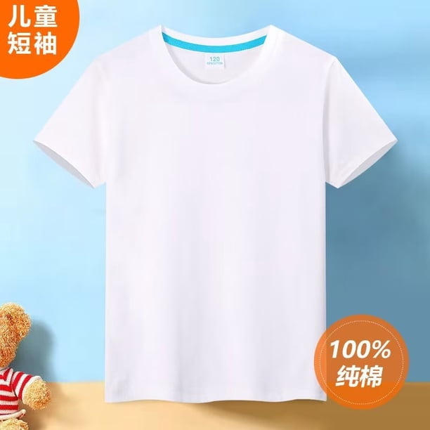 2023 nueva primavera verano niños Camiseta de manga corta algodón media niñas niños capa Base manga corta