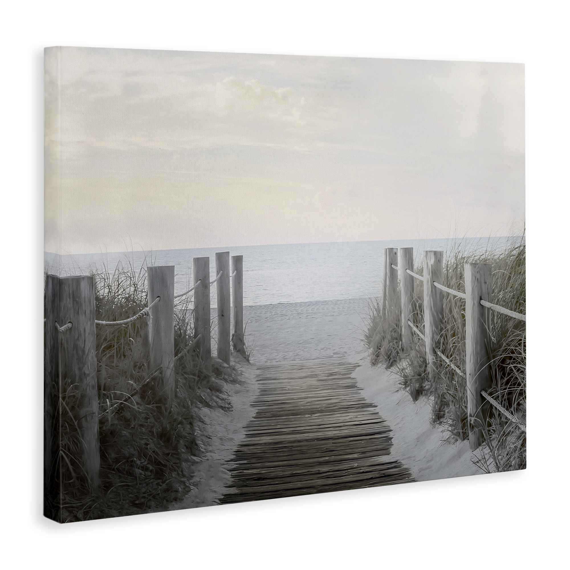 Stupell Industries Boardwalk Steps to Beach Landscape Photography Gallery Wrapped Canvas Art Print Wall Art, 48 x 36