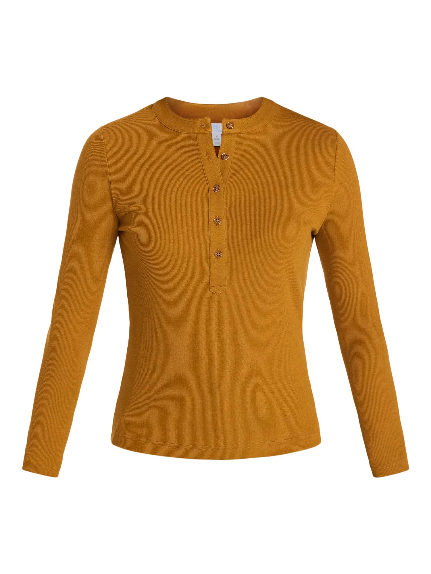 Time and Tru Women's Ribbed Henley with Long Sleeves, Sizes XS-XXXL