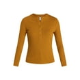thumbnail image 6 of Time and Tru Women's Ribbed Henley with Long Sleeves, Sizes XS-XXXL, 6 of 6