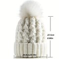 thumbnail image 4 of SNNROO 2PC Sets Womens Winter Ribbed Beanie Crossed Cap Chunky Cable Knit Pompom Soft Warm Hat, 4 of 7