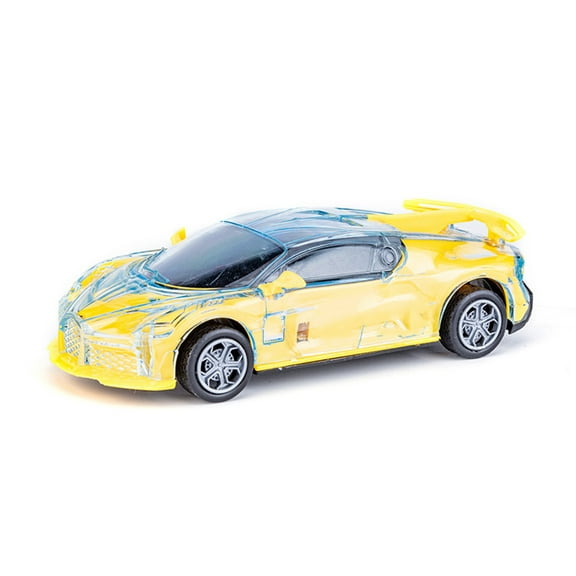 Crystal Car Universal With Light Strip, Music Car, Police Car Model Toy Suitable For Children Aged 3-6