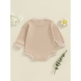 thumbnail image 5 of FEORJGP Toddler Baby Girls One-piece Rompers 0 3M 6M 12M 18M Infant Long Sleeve Jumpsuits Flower Letters Print Crew Neck Bodysuit Clothes Kids Little ute Spring Fall Clothes for Casual Daily, 5 of 7