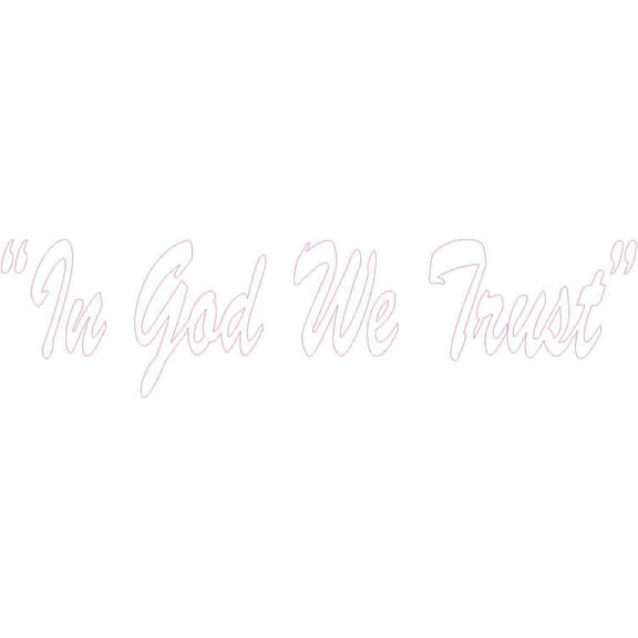 10in x 2.5in White Die Cut In God We Trust Sticker