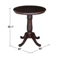 thumbnail image 4 of International Concepts Table à Manger Ronde en Bois de 30 Pouces Hauteur Comptoir, Brun Riche, 4 of 5