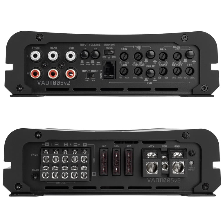 NVX VAD11005 5-Channel Class D Amplifier, 2200W Peak Power, Marine