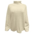 thumbnail image 5 of Winter Knitted High Neck Pullover Sweater Soft Warm Turtleneck Top Cozy Casual Fall Fashion Comfortable Yarn Elegant Long Sleeve Outerwear, 5 of 6