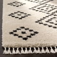 thumbnail image 3 of SAFAVIEH Moroccan Fringe Shag Serafim Geometric Area Rug, Cream/Charcoal, 6'7" Square, 3 of 3