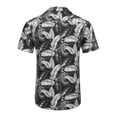 thumbnail image 4 of COOFANDY Mens Hawaiian Shirt Short Sleeve Buttoon Down Shirts Casual Tropical Floral Summer Linen Shirts Palm Leaf-black M, 4 of 5