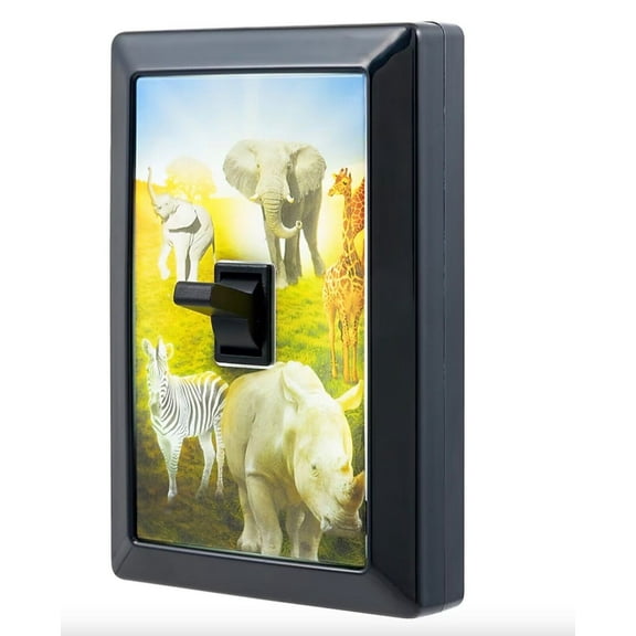 GE Lights by Night Wildlife Safari Elephant, Zebra, Giraffe and Rhino Battery Operated LED Night Light Switch