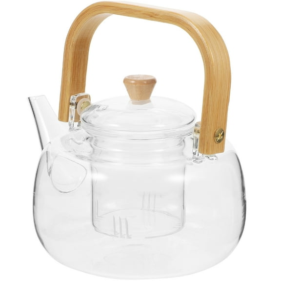 SEWCHICS Glass Tea Kettle with Infuser Kitchenware High Silicate Glass 1Set