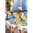 thumbnail image 4 of COOFANDY Mens Hawaiian Shirt Short Sleeve Button Down Shirt Summer Beach Shirt, 4 of 6