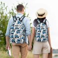 thumbnail image 4 of Balery Blue Excavator Mochila Clásica Impresa Básica para Viaje, Mochila Escolar Resistente al Agua, Mochila de Lona con Correas Ajustables-Medium, 4 of 5