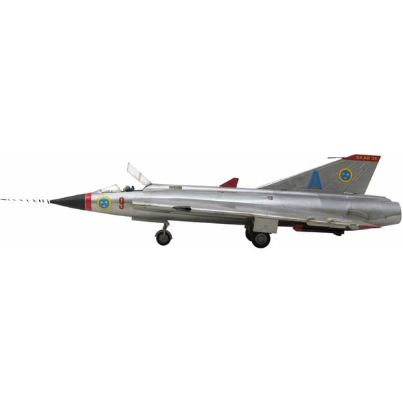 J-35 Draken Supersonic Fighter Jet with Firing Missiles 1/48 Scale Model Kit