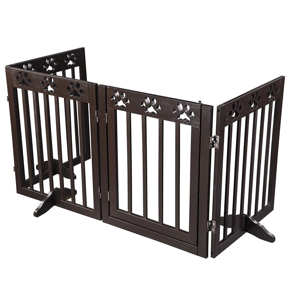 3 Panel/4 Panel Foldable Pet Dog Gate Wooden Fence Playpen Baby
