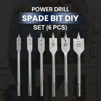 6-Piece Spade Drill Bit Set High-Carbon Steel Flat Wood Boring Bits for Carpenter Tools for Tools/Office(Sliver),Ccwuwei