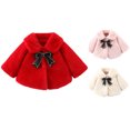thumbnail image 4 of Hotiary Infant Toddler Solid Color Thick Faux Fur Jacket for Winter Children’s Double Sided Plush Casual Cloak for Girls 6M-7T, 4 of 4