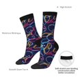 thumbnail image 4 of Pofeuu Multicolor Bowling Print Crew Socks, Adult Running Hiking Socks for Youth and Adult, 4 of 6
