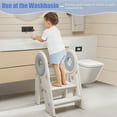 thumbnail image 5 of DovePro 3-in-1 Step Stool,Children Non-Slip Step Stool Kitchen Helper,Foldable Step Stool for 2 Years And Above,Bathroom Sink Toddler Step Stool with Flip-up Pedal,Grey, 5 of 14