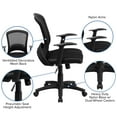 thumbnail image 3 of Flash Furniture Manny Mid-Back Designer Black Mesh Swivel Task Office Chair with Arms, 3 of 13