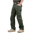 thumbnail image 5 of COSFO Straight Fit Men's Pants Green Button Cargo Solid Tactical Pants with Zipper Pockets Belt Relaxed Comfort Waist Pants, 5 of 5