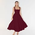 thumbnail image 2 of Women's Square Neck A-Line Maxi Dress Sleeveless Elegant Flowy Summer Graduation Dress, 2 of 8