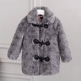 thumbnail image 3 of Gibobby Grandes NiñosAbrigo para niñas y niños, abrigo grueso a de viento para invierno, chaqueta para niños, chaqueta cálida de lana para exteriores(Gris, 5-6 Años), 3 of 4