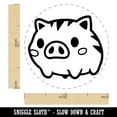 thumbnail image 2 of Fun Chibi Wild Boar Pig Swine Self-Inking Rubber Stamp Ink Stamper - Red Ink - Medium 1 Inch, 2 of 7