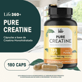 thumbnail image 4 of LIFE 360+ Pure Creatine Creatina Monohidratada en Cápsulas Suplemento Alimenticio 180 Cápsulas, 4 of 7