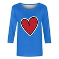 thumbnail image 4 of Red Heart 3/4 Sleeve Shirts for Womens Valentines Day Cute Basic Tee Casual Crewneck T-Shirts Tops, 4 of 4