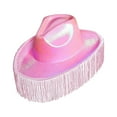 thumbnail image 3 of Segolike Cowboy Hat Western Cowgirl Hat Sparkly Glitter Photo Props Dazzling Color Holographic Rave Hat Tassel Decor for Bridal Beach Role Pink, 3 of 8