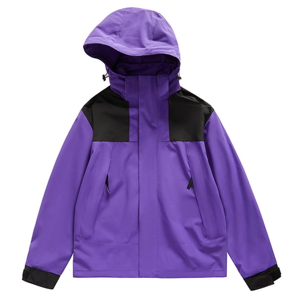 Chaquetas y abrigos casuales con capucha de manga larga para mujer, chaquetas de moda cómodas e informales con bloques de color, con bolsillo y cordón. Chaquetas y abrigos casuales con capucha de mang