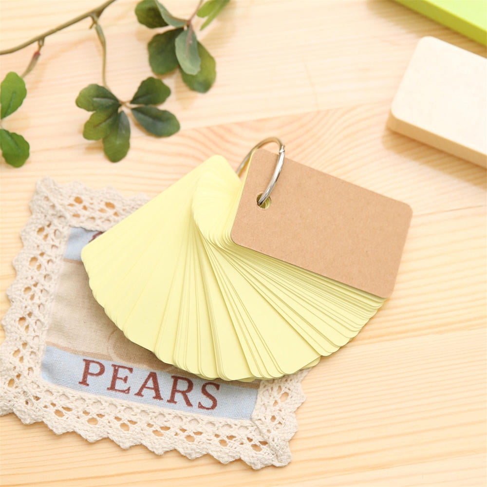 1 Packs Flash Cards Blank Study Cards with Binder Ring Mini Blank Flash