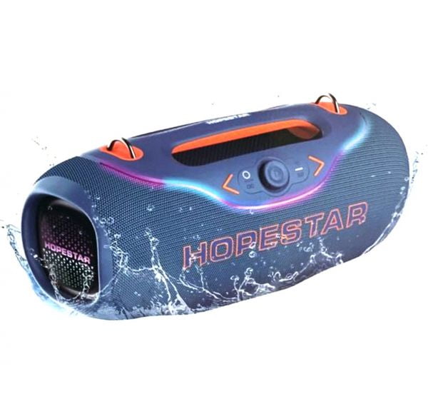 200W Wireless Bluetooth Speaker with 1 Microphone, RGB Lights, Big Bass, 10M Range, Blue
