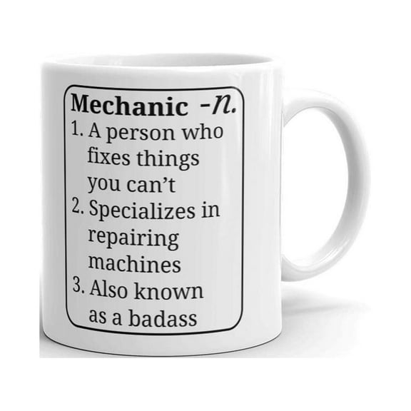 Auto Mechanic Definition Coffee Tea Ceramic Mug Office Work Cup Gift