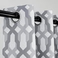 thumbnail image 3 of DriftAway Mason Thermal Blackout Grommet Window Curtains Geometric Trellis Pattern 2 Panels 102"L x 52"W Gray, 3 of 9
