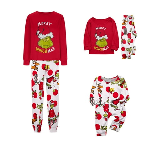 

Cyinyin Grinch Pajamas For Women Family Christmas Pajamas Matching Sets Family Matching Sets Pajamas Family Matching Long Sleeve Tops+Pants Set Family Christmas Pajamas Matching Sets Grinch Pajamas