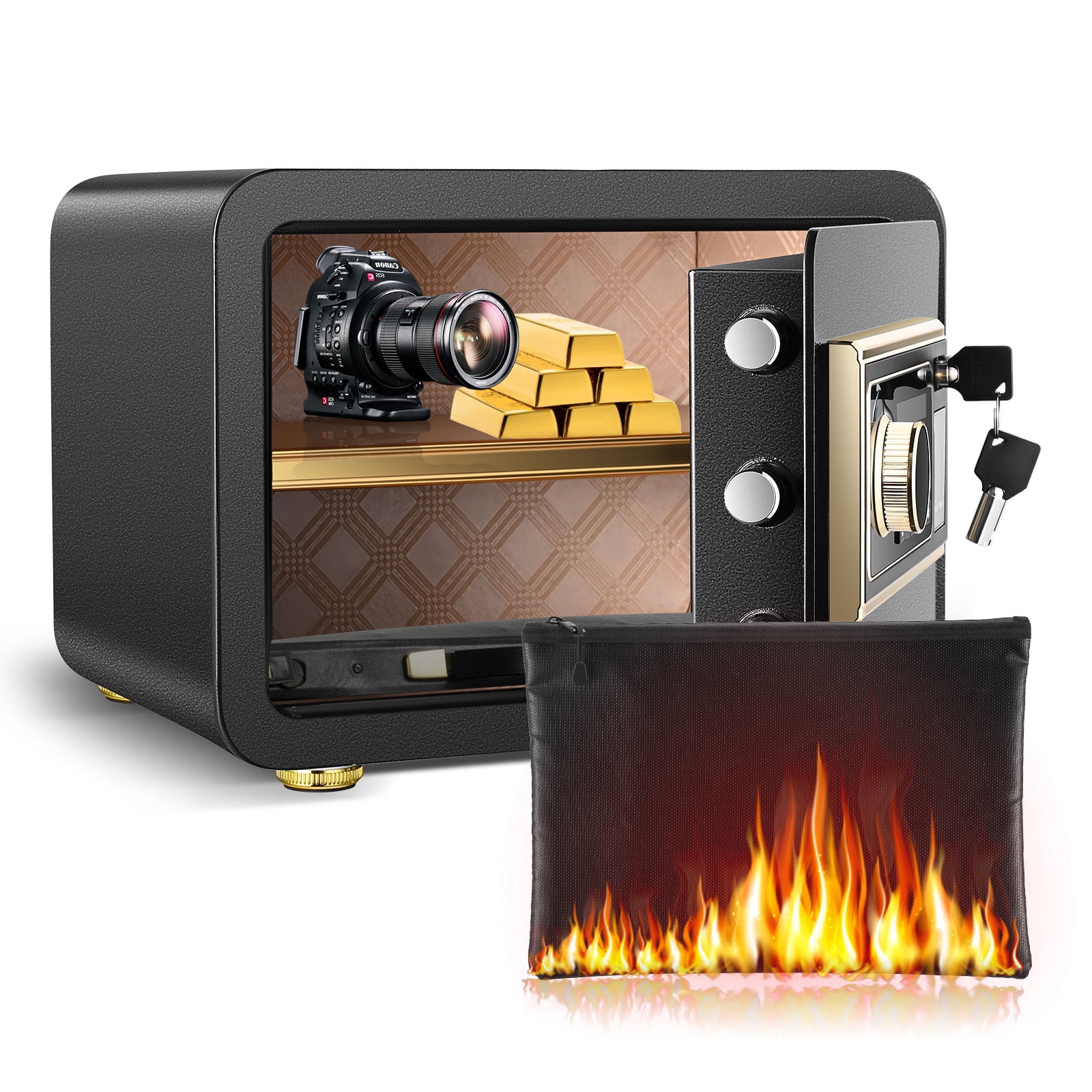 0.8 Cub Safe Box Fireproof Waterproof , Security Home Safe with