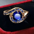 thumbnail image 3 of Blue AAA Cubic Zircon Band 14K Yellow Gold Filled Women's Wedding Ring Size 6-10, 3 of 5
